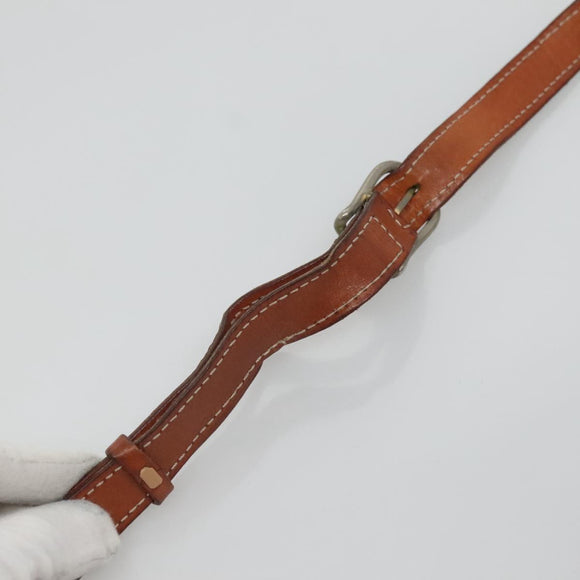 CELINE Macadam Canvas Shoulder Bag PVC Leather Brown Auth 117431