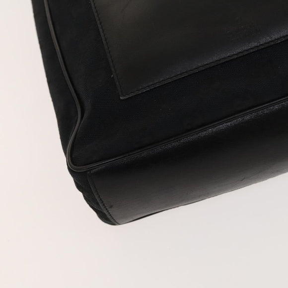 GUCCI GG Canvas Shoulder Bag Black Silver 019 0538 Auth 117433