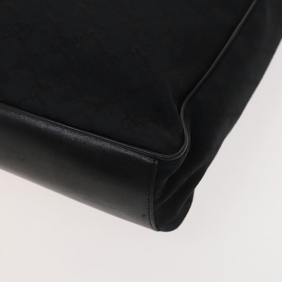 GUCCI GG Canvas Shoulder Bag Black Silver 019 0538 Auth 117433