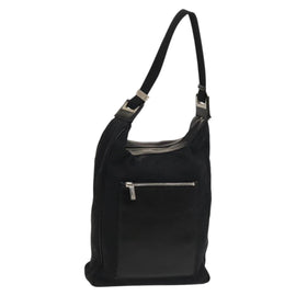 GUCCI GG Canvas Shoulder Bag Black Silver 019 0538 Auth 117433