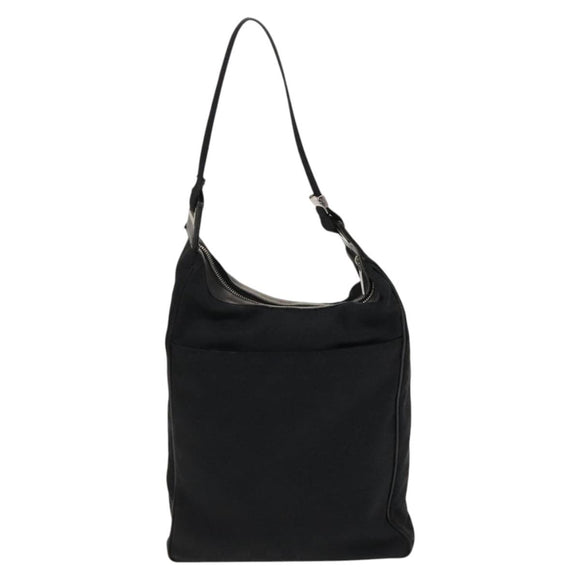 GUCCI GG Canvas Shoulder Bag Black Silver 019 0538 Auth 117433