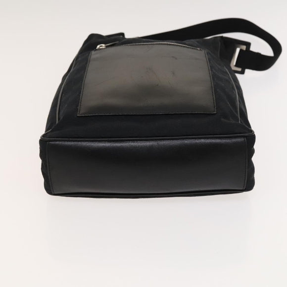GUCCI GG Canvas Shoulder Bag Black Silver 019 0538 Auth 117433
