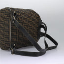 FENDI Zucca Canvas Backpack Brown Black gold Auth 117434-8