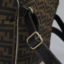 FENDI Zucca Canvas Backpack Brown Black gold Auth 117434-9