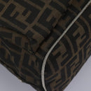 FENDI Zucca Canvas Backpack Brown Black gold Auth 117434-18