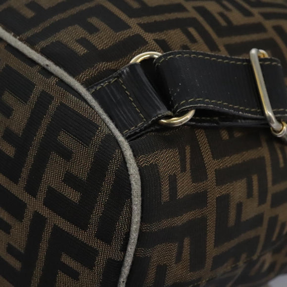 FENDI Zucca Canvas Backpack Brown Black gold Auth 117434