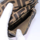 FENDI Zucca Canvas Backpack Brown Black gold Auth 117434-22