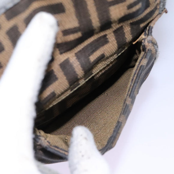 FENDI Zucca Canvas Backpack Brown Black gold Auth 117434