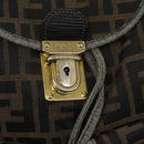 FENDI Zucca Canvas Backpack Brown Black gold Auth 117434-23