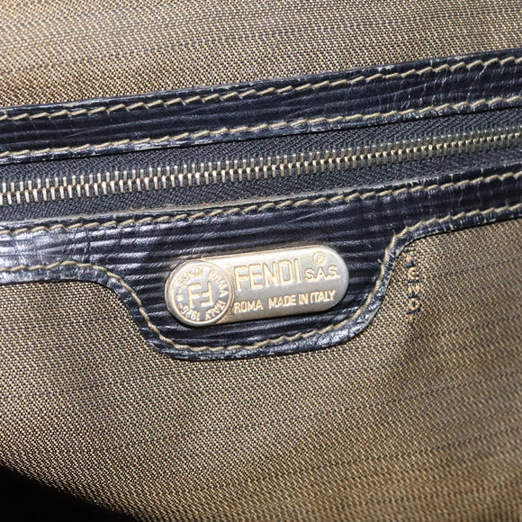 FENDI Zucca Canvas Backpack Brown Black gold Auth 117434