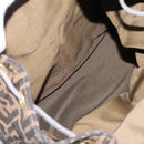 FENDI Zucca Canvas Backpack Brown Black gold Auth 117434-11