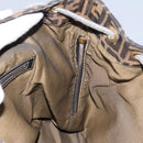 FENDI Zucca Canvas Backpack Brown Black gold Auth 117434-28