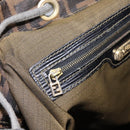 FENDI Zucca Canvas Backpack Brown Black gold Auth 117434-29