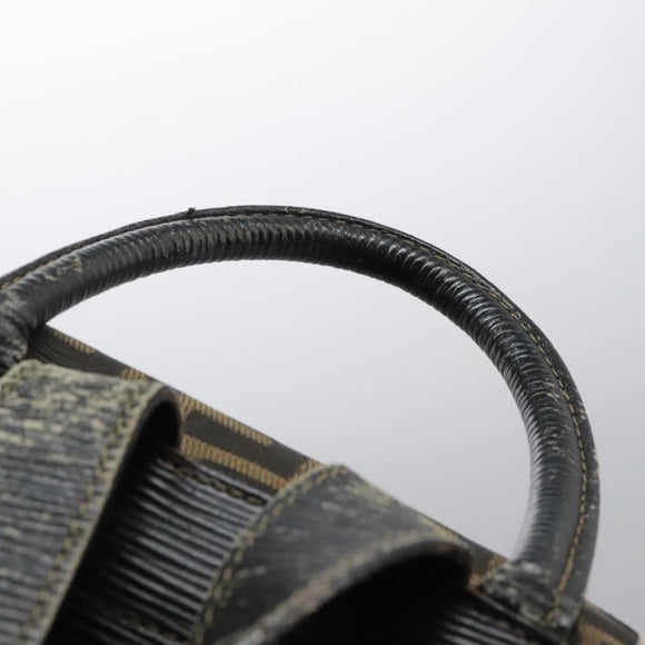 FENDI Zucca Canvas Backpack Brown Black gold Auth 117434