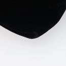 Salvatore Ferragamo Chain Hand Bag Velor Black Silver Auth 117469-9