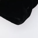 Salvatore Ferragamo Chain Hand Bag Velor Black Silver Auth 117469-15