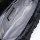 Salvatore Ferragamo Chain Hand Bag Velor Black Silver Auth 117469-10