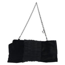 Salvatore Ferragamo Chain Hand Bag Velor Black Silver Auth 117469-13