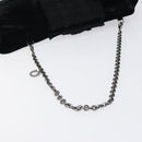 Salvatore Ferragamo Chain Hand Bag Velor Black Silver Auth 117469-7