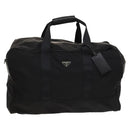 PRADA Boston Bag Nylon 2way Black Silver Auth 117470-13