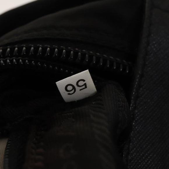 PRADA Boston Bag Nylon 2way Black Silver Auth 117470