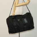 PRADA Boston Bag Nylon 2way Black Silver Auth 117470-24