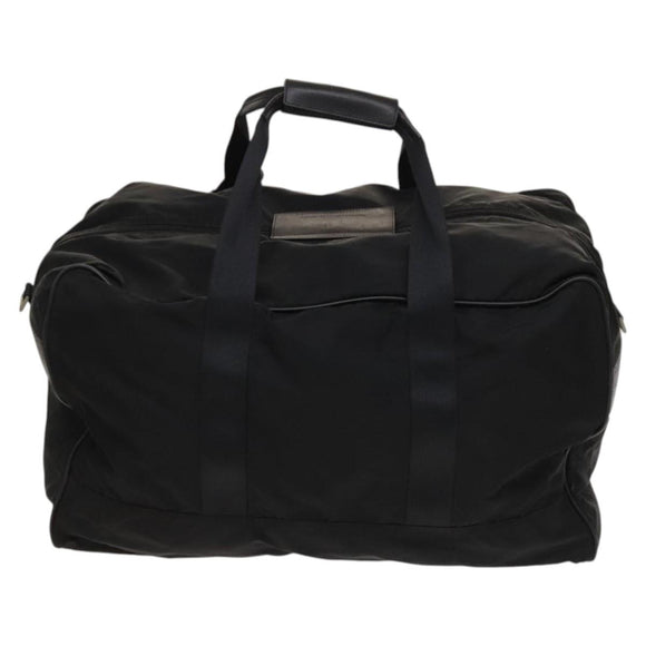 PRADA Boston Bag Nylon 2way Black Silver Auth 117470