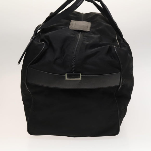 PRADA Boston Bag Nylon 2way Black Silver Auth 117470