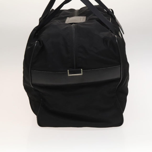 PRADA Boston Bag Nylon 2way Black Silver Auth 117470
