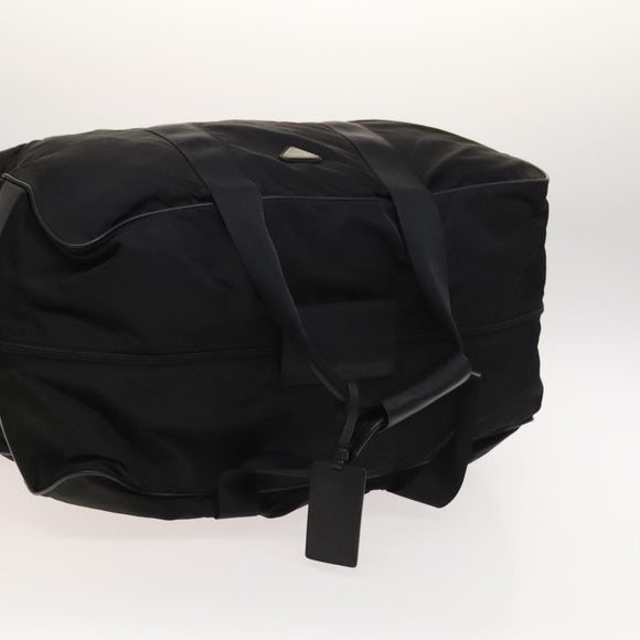PRADA Boston Bag Nylon 2way Black Silver Auth 117470