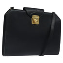Salvatore Ferragamo Shoulder Bag Leather Black Gold Auth 117490-1