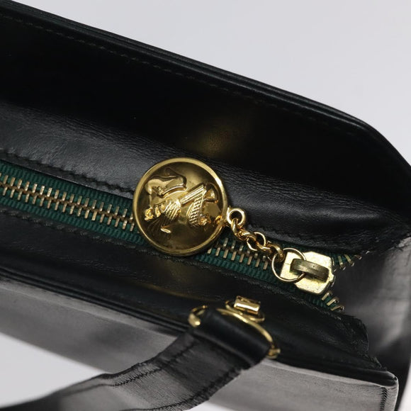 Salvatore Ferragamo Shoulder Bag Leather Black Gold Auth 117490