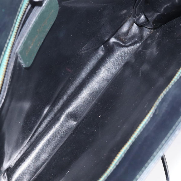 Salvatore Ferragamo Shoulder Bag Leather Black Gold Auth 117490