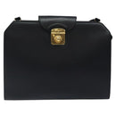 Salvatore Ferragamo Shoulder Bag Leather Black Gold Auth 117490-13