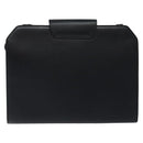 Salvatore Ferragamo Shoulder Bag Leather Black Gold Auth 117490-2