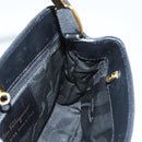 Salvatore Ferragamo Vala Hand Bag Canvas Black Auth 117491-17
