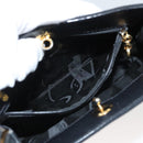 Salvatore Ferragamo Vala Hand Bag Canvas Black Auth 117491-11