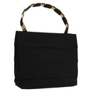 Salvatore Ferragamo Vala Hand Bag Canvas Black Auth 117491-1