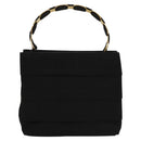 Salvatore Ferragamo Vala Hand Bag Canvas Black Auth 117491-13