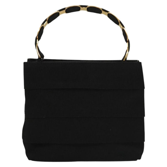 Salvatore Ferragamo Vala Hand Bag Canvas Black Auth 117491