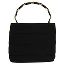 Salvatore Ferragamo Vala Hand Bag Canvas Black Auth 117491-2