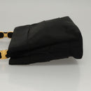 Salvatore Ferragamo Vala Hand Bag Canvas Black Auth 117491-4