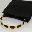 Salvatore Ferragamo Vala Hand Bag Canvas Black Auth 117491-6