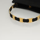 Salvatore Ferragamo Vala Hand Bag Canvas Black Auth 117491-7