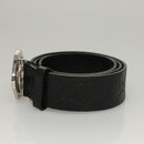 GUCCI GG Canvas Guccissima Belt Leather 38.6"" Black 182320 Auth 117503-4