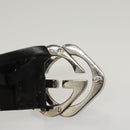 GUCCI GG Canvas Guccissima Belt Leather 38.6"" Black 182320 Auth 117503-7