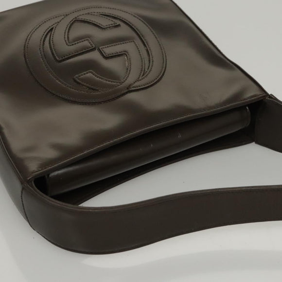 GUCCI Shoulder Bag Patent leather Brown 007 2023 0249 Auth 117516