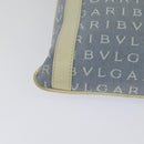 BVLGARI Logo mania Shoulder Bag Nylon Light Blue Silver Auth 117518-15