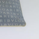 BVLGARI Logo mania Shoulder Bag Nylon Light Blue Silver Auth 117518-16