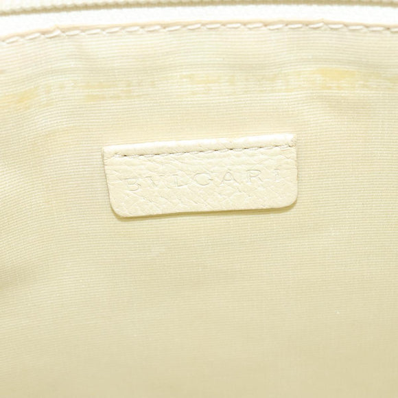 BVLGARI Logo mania Shoulder Bag Nylon Light Blue Silver Auth 117518